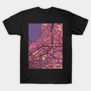 El Paso Map Pattern in Purple & Pink T-Shirt